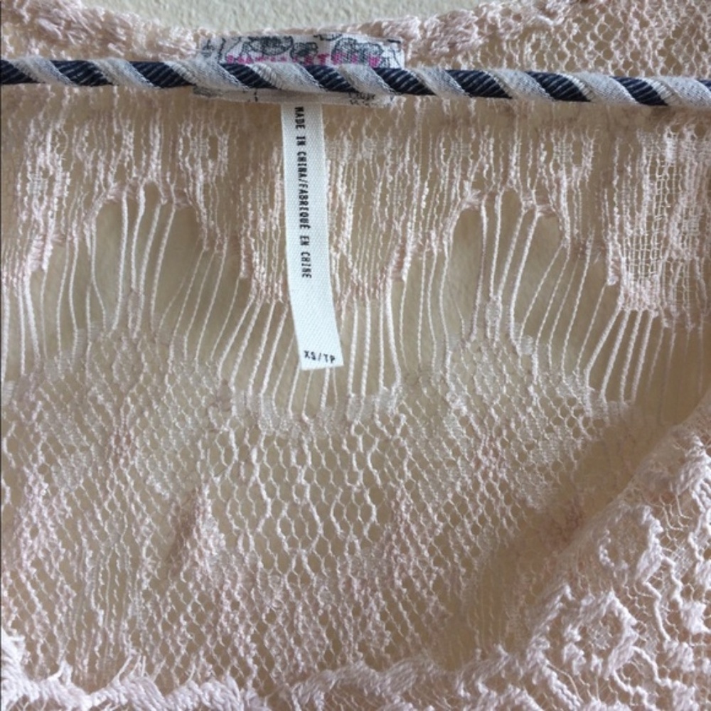 Free People Peekaboo Lace Slip Dress Cream - Picture 3 of 4